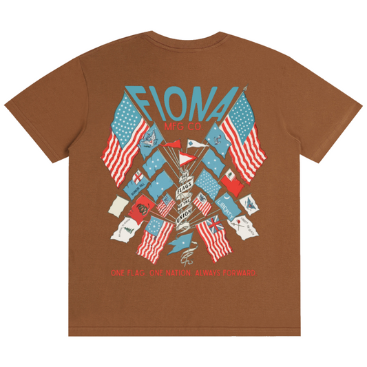 Flags of the Union Tee - Burnt Caramel